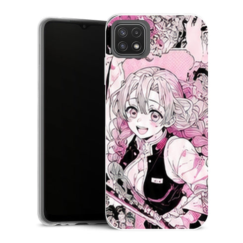 Coque Samsung Galaxy A22 5G Demon Slayer Mitsuri Kanroji Manga Encre Rose - MaCoquePerso