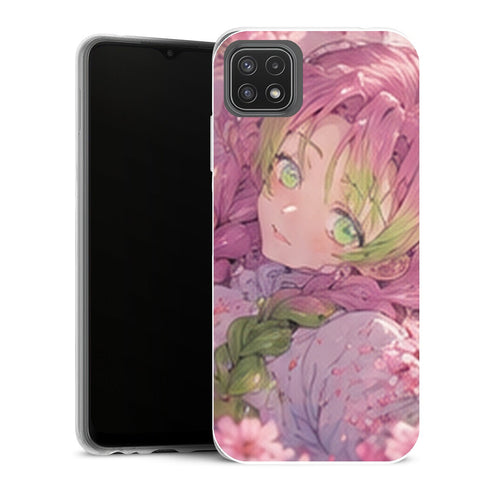 Coque Samsung Galaxy A22 5G Demon Slayer Mitsuri Kanroji Portrait Cerisiers - MaCoquePerso