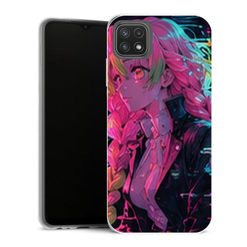 Coque Samsung Galaxy A22 5G Demon Slayer Mitsuri Kanroji Portrait Neon Cyber - MaCoquePerso