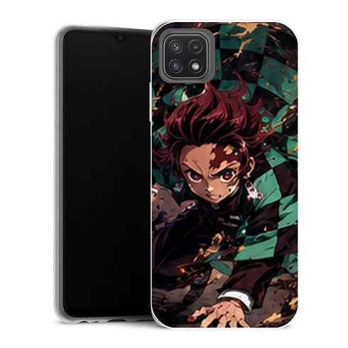 Coque Samsung Galaxy A22 5G Demon Slayer Tanjiro Kamado Posture Combat Sol - MaCoquePerso
