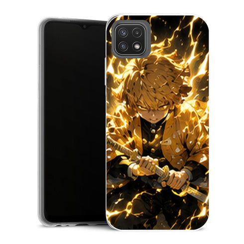Coque Samsung Galaxy A22 5G Demon Slayer Zenitsu Agatsuma Concentration Foudre - MaCoquePerso
