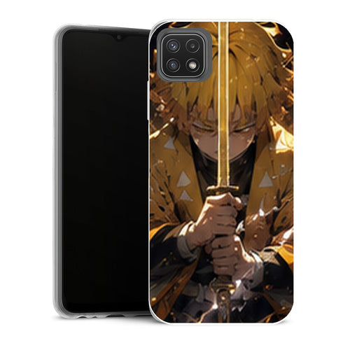 Coque Samsung Galaxy A22 5G Demon Slayer Zenitsu Agatsuma Katana Meditation - MaCoquePerso
