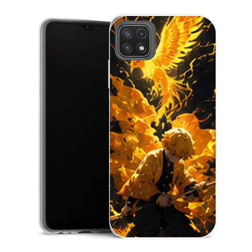 Coque Samsung Galaxy A22 5G Demon Slayer Zenitsu Agatsuma Phoenix Foudre - MaCoquePerso