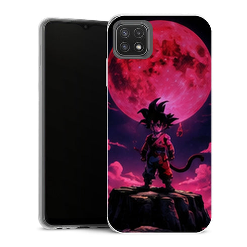 Coque Samsung Galaxy A22 5G Dragon Ball Dragon Ball Goku Enfant Lune Rouge - MaCoquePerso