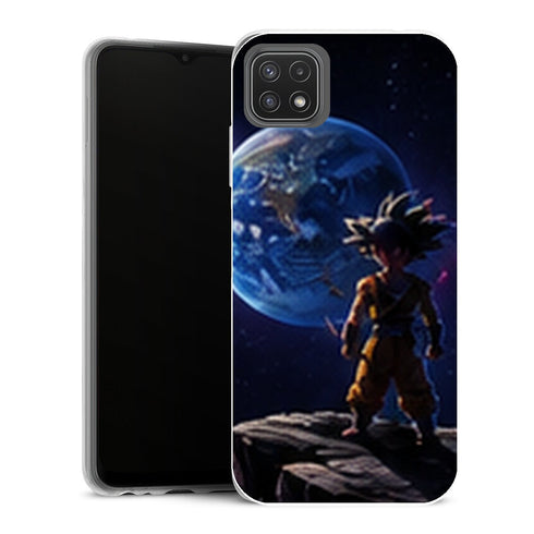 Coque Samsung Galaxy A22 5G Dragon Ball Dragon Ball Goku Espace Terre - MaCoquePerso
