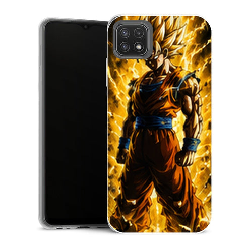 Coque Samsung Galaxy A22 5G Dragon Ball Dragon Ball Goku Super Saiyan Aura Or - MaCoquePerso