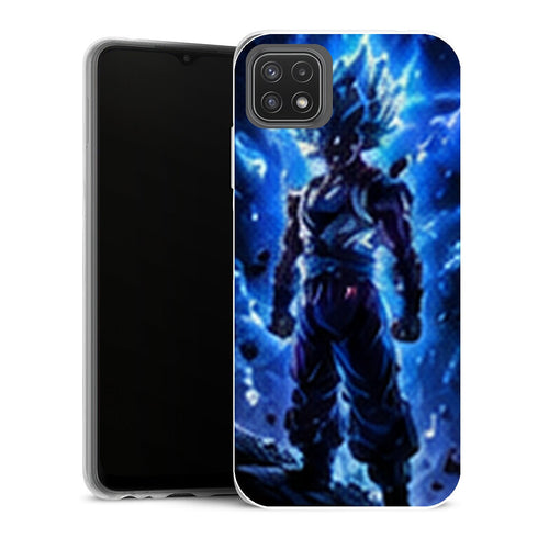 Coque Samsung Galaxy A22 5G Dragon Ball Dragon Ball Vegeta Aura Bleue Rochers - MaCoquePerso