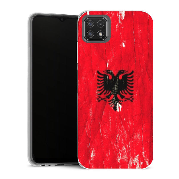 Coque Samsung Galaxy A22 5G Drapeaux Drapeau Albanie Vintage - MaCoquePerso