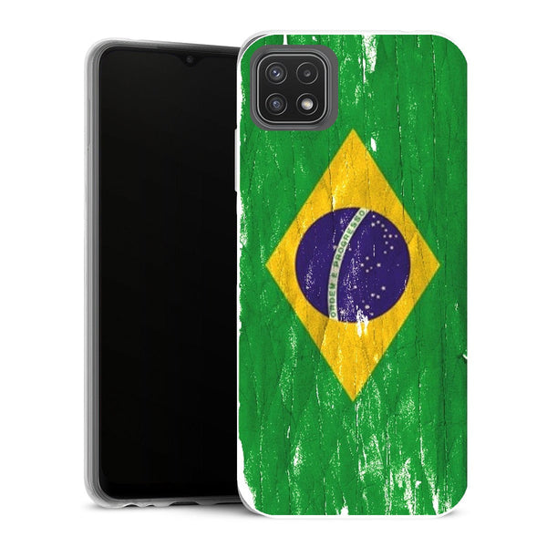 Coque Samsung Galaxy A22 5G Drapeaux Drapeau Bresil Vintage - MaCoquePerso