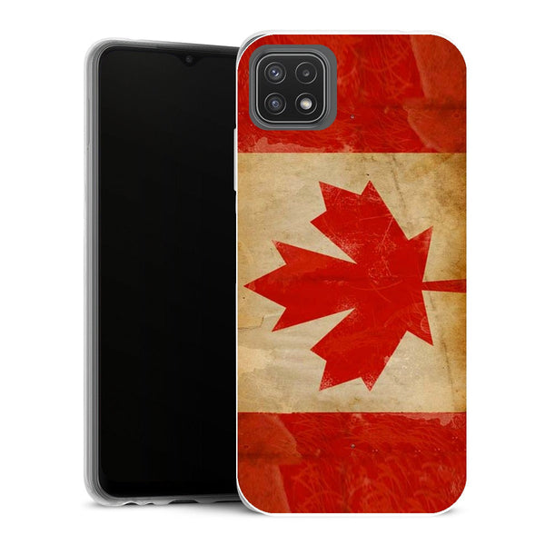 Coque Samsung Galaxy A22 5G Drapeaux Drapeau Canada VINTAGE - MaCoquePerso