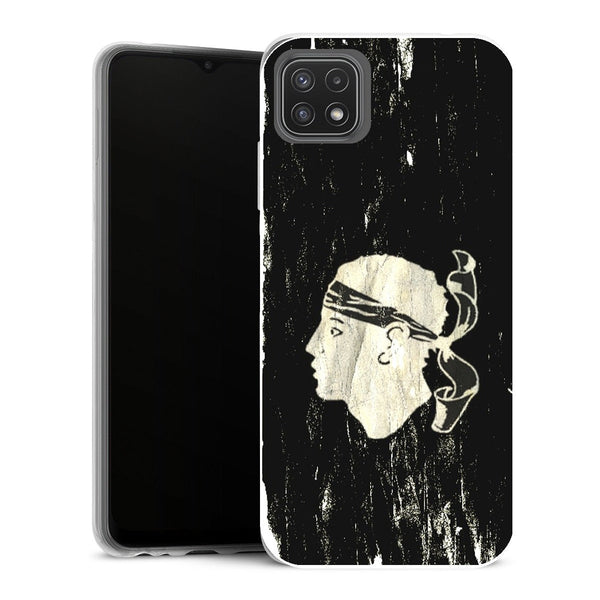 Coque Samsung Galaxy A22 5G Drapeaux Drapeau Corse Noir Vintage - MaCoquePerso