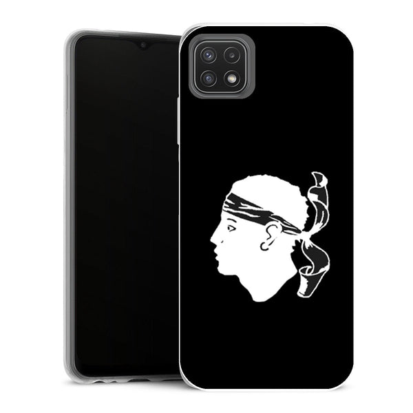 Coque Samsung Galaxy A22 5G Drapeaux Drapeau Corse Noir - MaCoquePerso