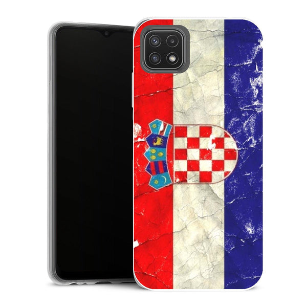 Coque Samsung Galaxy A22 5G Drapeaux Drapeau Croatie VINTAGE - MaCoquePerso