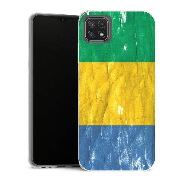 Coque Samsung Galaxy A22 5G Drapeaux Drapeau Gabon VINTAGE - MaCoquePerso