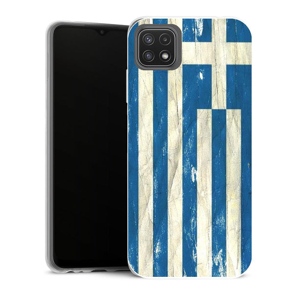 Coque Samsung Galaxy A22 5G Drapeaux Drapeau Grece VINTAGE - MaCoquePerso