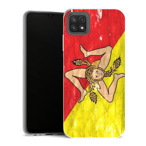 Coque Samsung Galaxy A22 5G Drapeaux Drapeau Sicile VINTAGE - MaCoquePerso