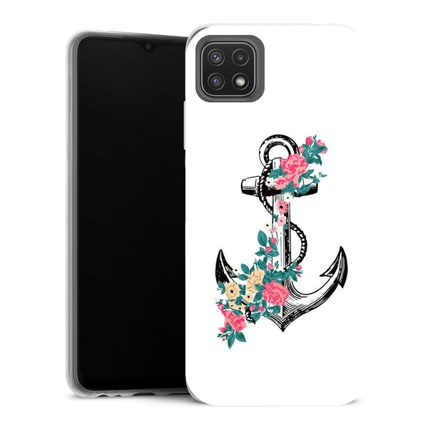 Coque Samsung Galaxy A22 5G Fleurs Ancre Florale Rose - MaCoquePerso