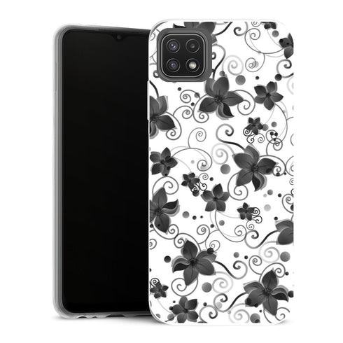 Coque Samsung Galaxy A22 5G Fleurs black flower - MaCoquePerso