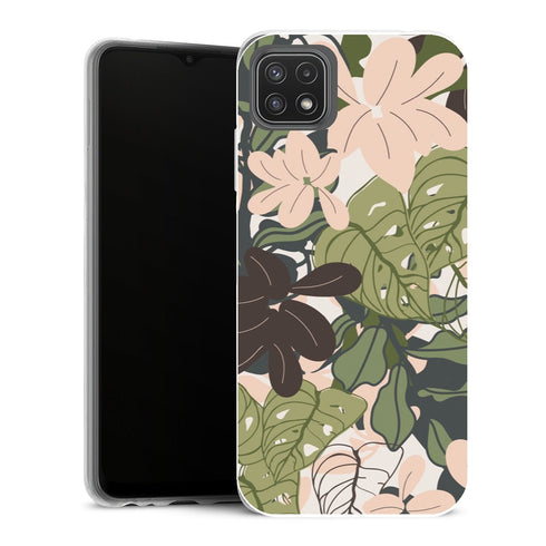 Coque Samsung Galaxy A22 5G Fleurs bohemian tropical foliage - MaCoquePerso