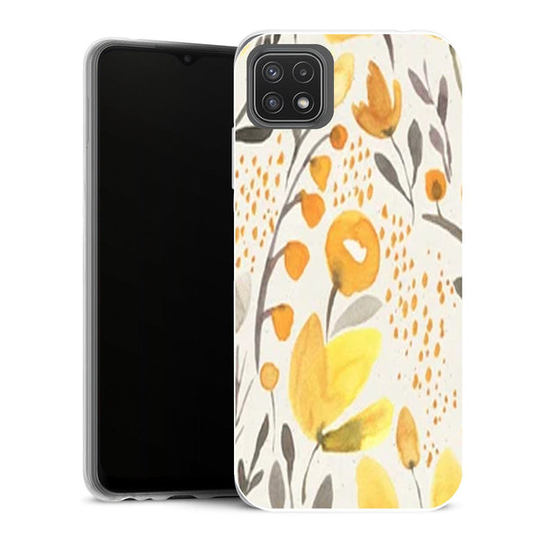 Coque Samsung Galaxy A22 5G Fleurs Champs j'aune - MaCoquePerso
