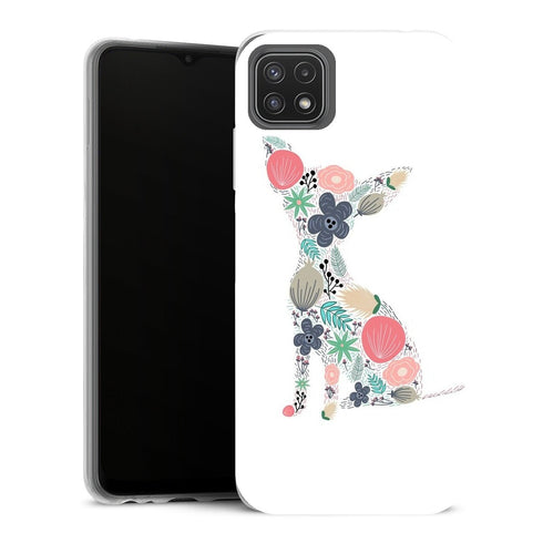 Coque Samsung Galaxy A22 5G Fleurs Chihuahua Floral - MaCoquePerso