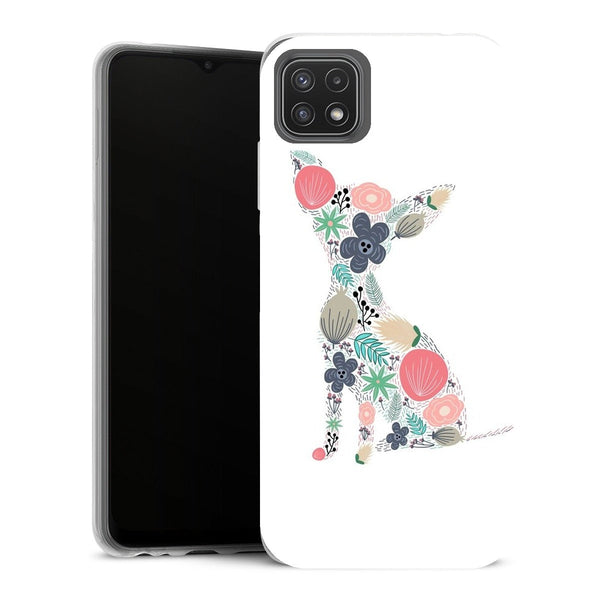 Coque Samsung Galaxy A22 5G Fleurs Chihuahua Floral - MaCoquePerso