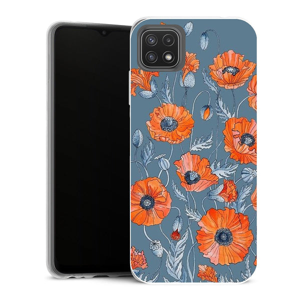 Coque Samsung Galaxy A22 5G Fleurs Coquelicots Floral Botanical art - MaCoquePerso