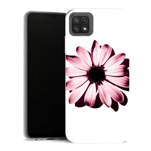 Coque Samsung Galaxy A22 5G Fleurs daisy burgundy - MaCoquePerso