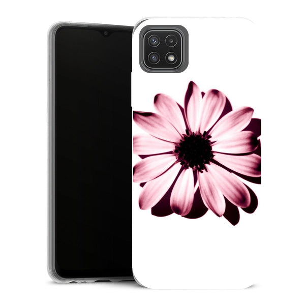 Coque Samsung Galaxy A22 5G Fleurs daisy burgundy - MaCoquePerso