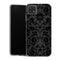 Coque Samsung Galaxy A22 5G Fleurs Damassé florale noire - MaCoquePerso