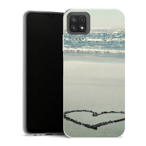 Coque Samsung Galaxy A22 5G Fleurs i heart the beach - MaCoquePerso