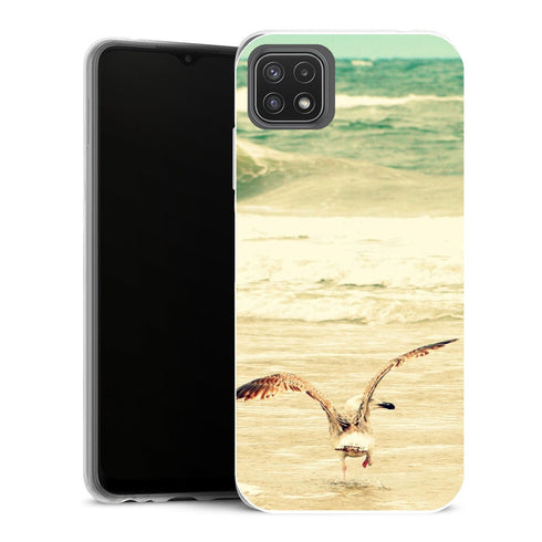 Coque Samsung Galaxy A22 5G Fleurs karate kid pose - MaCoquePerso