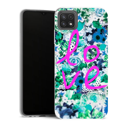 Coque Samsung Galaxy A22 5G Fleurs love floral - MaCoquePerso