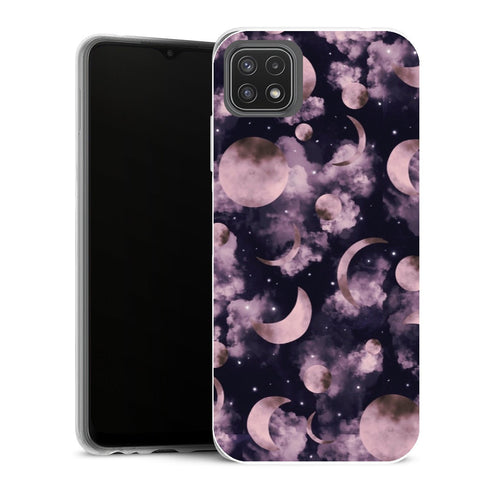 Coque Samsung Galaxy A22 5G Fleurs magic moons - MaCoquePerso