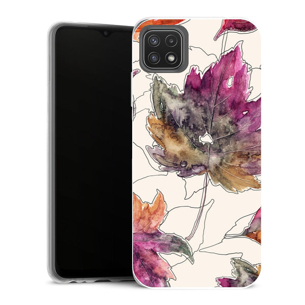 Coque Samsung Galaxy A22 5G Fleurs maple pattern - MaCoquePerso