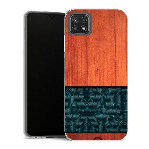 Coque Samsung Galaxy A22 5G Fleurs natural wooden wood bamboo - MaCoquePerso