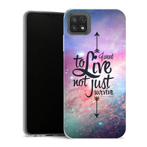 Coque Samsung Galaxy A22 5G Fleurs not just survive - MaCoquePerso