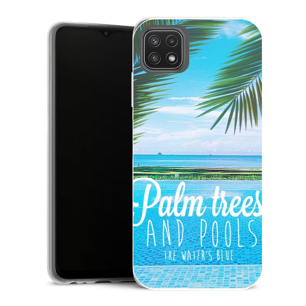 Coque Samsung Galaxy A22 5G Fleurs palm trees - MaCoquePerso