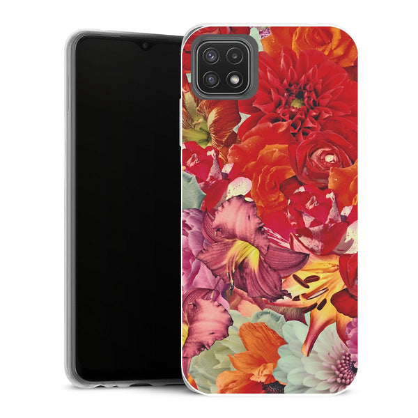 Coque Samsung Galaxy A22 5G Fleurs Rosses - MaCoquePerso
