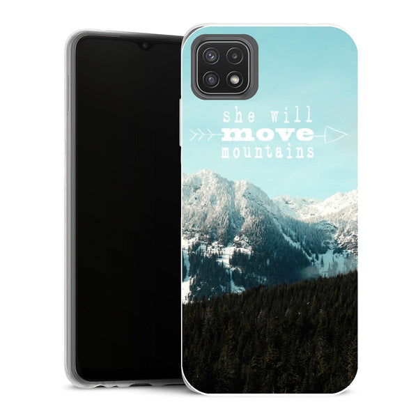 Coque Samsung Galaxy A22 5G Fleurs she will move mountains - MaCoquePerso