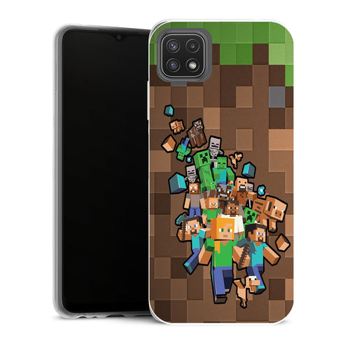Coque Samsung Galaxy A22 5G Gaming minecraft creeper forest - MaCoquePerso