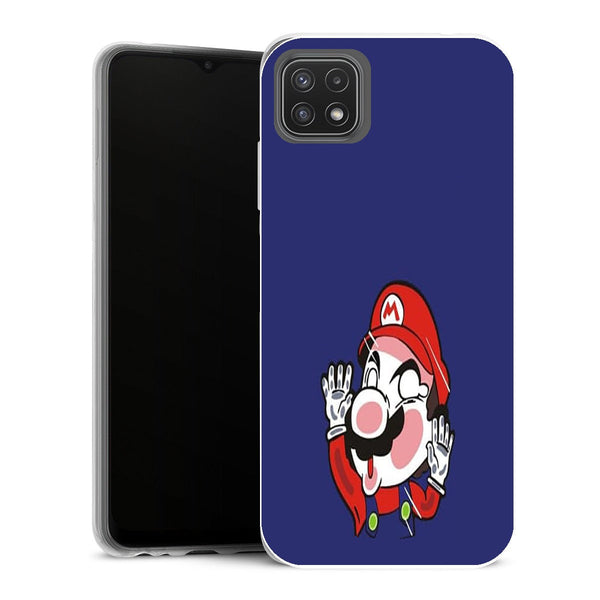 Coque Samsung Galaxy A22 5G Gaming plumber stuck between the glass 39605 smartphone small - MaCoquePerso
