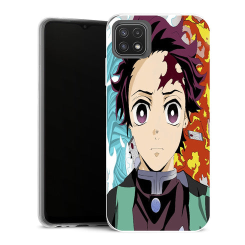 Coque Samsung Galaxy A22 5G Manga Demon Slayer Tanjiro Cardigan Fire - MaCoquePerso