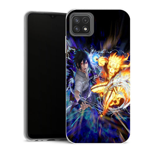 Coque Samsung Galaxy A22 5G Manga Fight Naruto Sasuke - MaCoquePerso