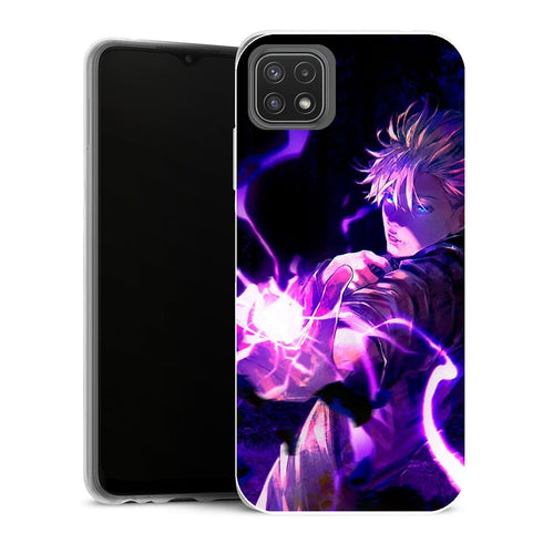 Coque Samsung Galaxy A22 5G Manga gojo satoru fond noir - MaCoquePerso