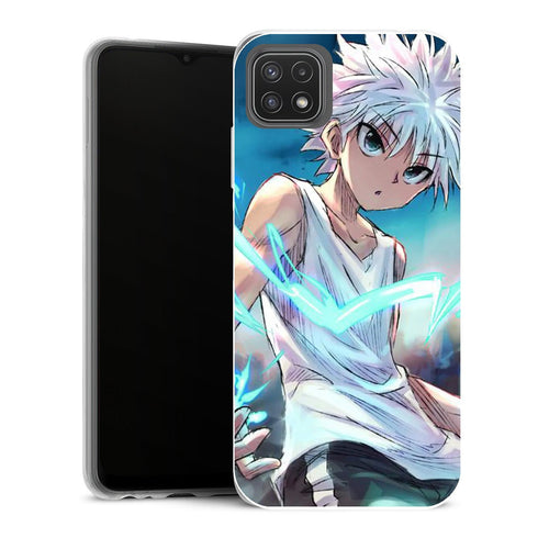 Coque Samsung Galaxy A22 5G Manga Hunter X Hunter Kirua Pouvoir De Electricité - MaCoquePerso