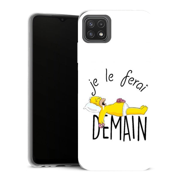 Coque Samsung Galaxy A22 5G Manga je le ferai demain homer donuts - MaCoquePerso