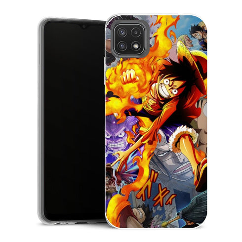 Coque Samsung Galaxy A22 5G Manga One Piece Luffy Attack - MaCoquePerso