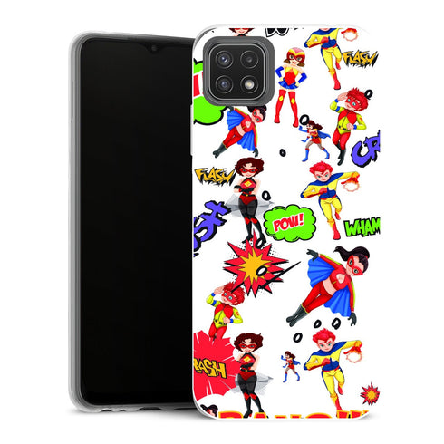 Coque Samsung Galaxy A22 5G Manga Super Heros Blanc - MaCoquePerso