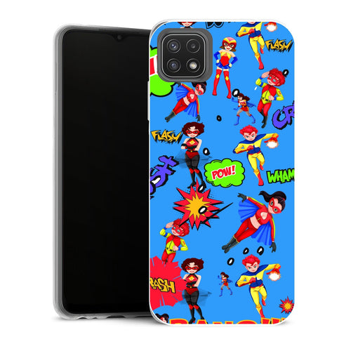 Coque Samsung Galaxy A22 5G Manga Super Heros Bleu - MaCoquePerso